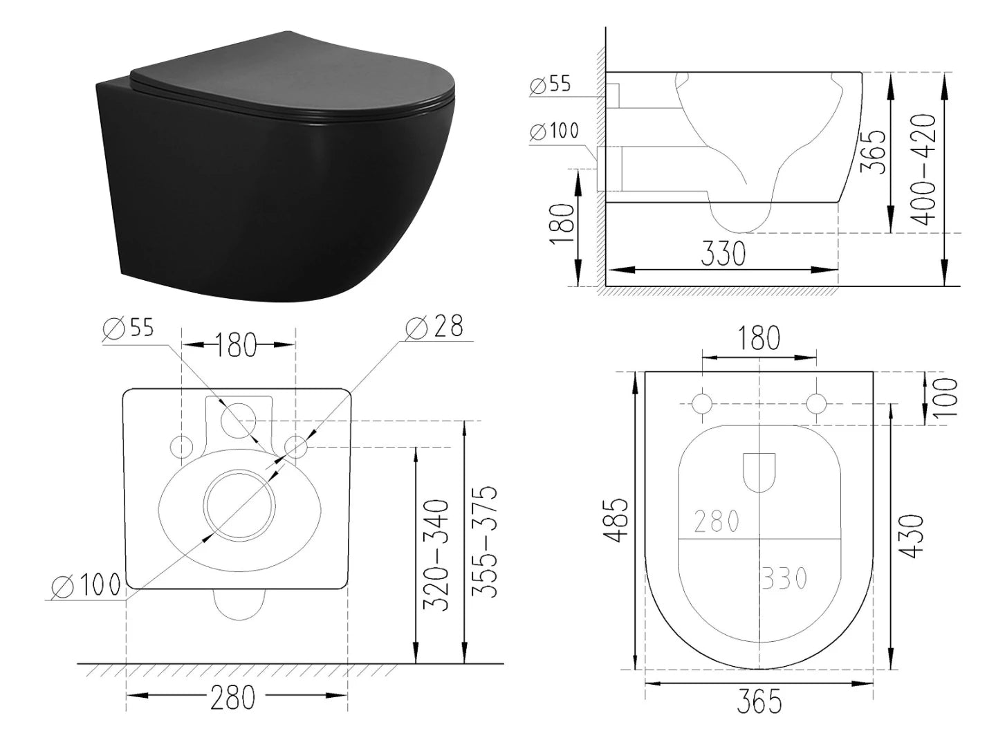 Hangend rimless toilet - Alaska