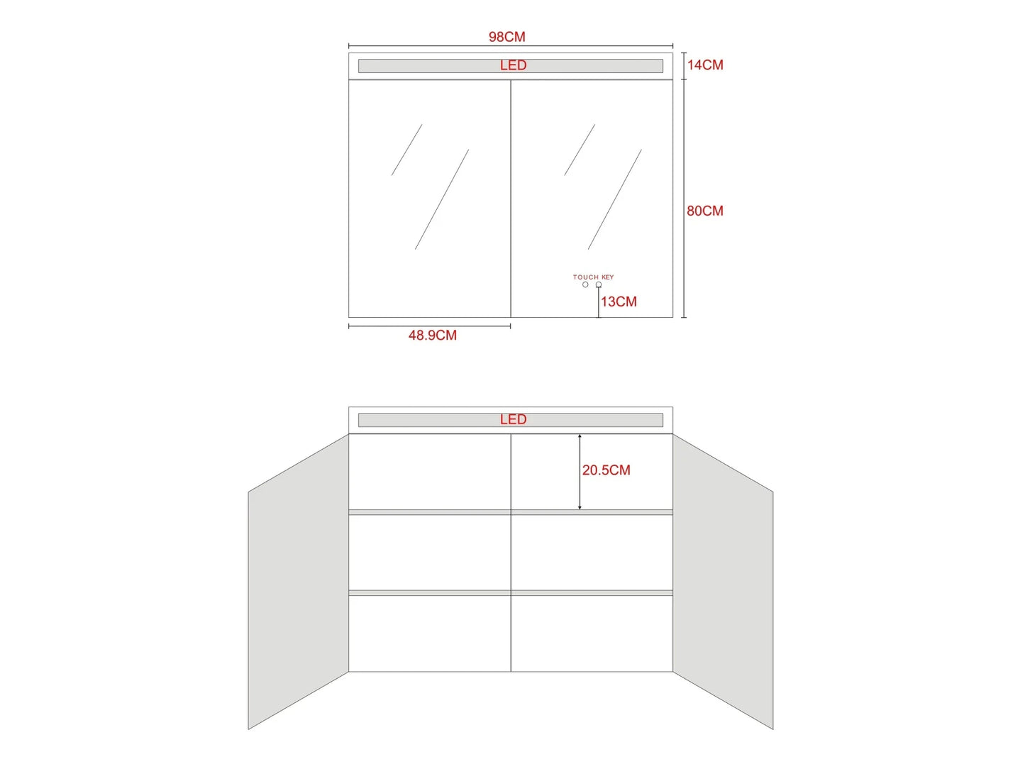 Bathroom furniture set - 2 wall cabinets - Greg