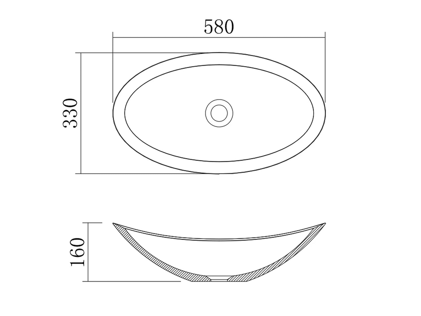 Countertop washbasin - Solid surface - Bruce
