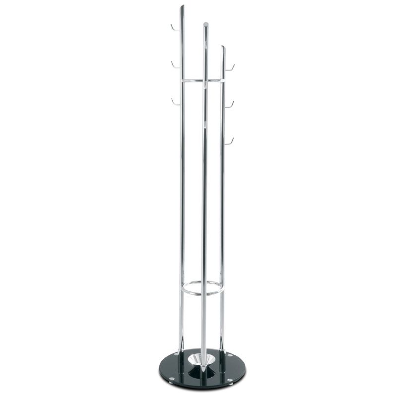 Kapstok Metaal Glas Chroom Zwart 40x183x40cm