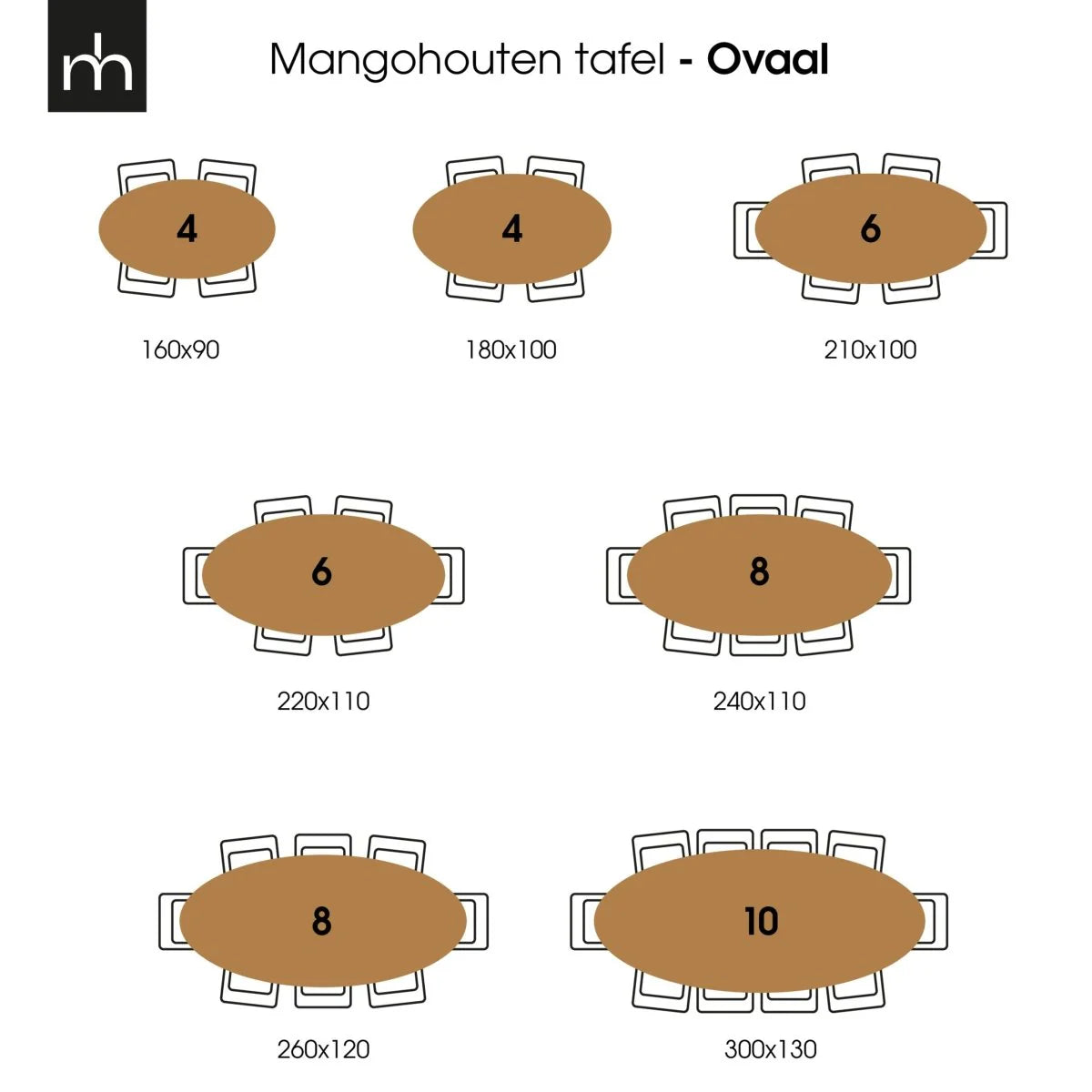 Mango Wood Dining Table Tulsa Oval - Mahom