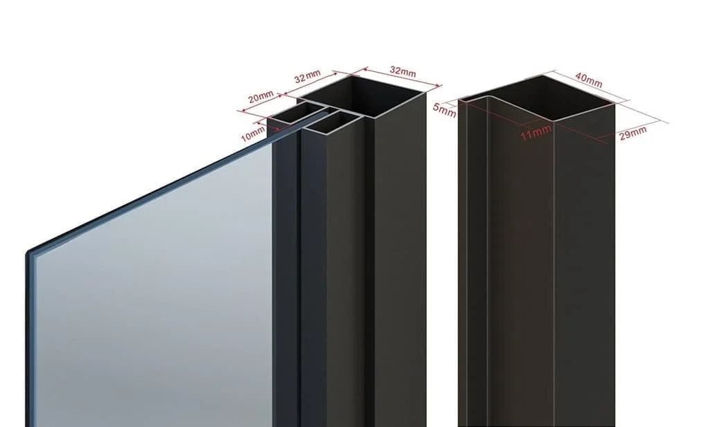 Steel Interior Door - 3 Panels - Modern Look - With Lock