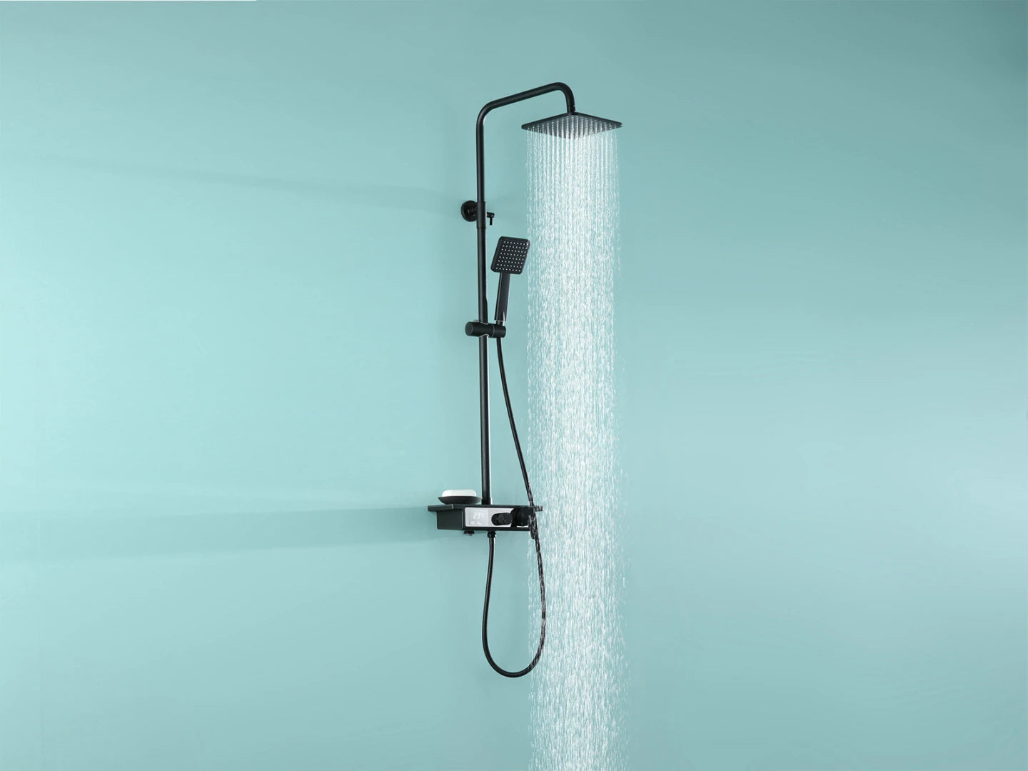 Surface mounted rain shower set - Digital display - Lari