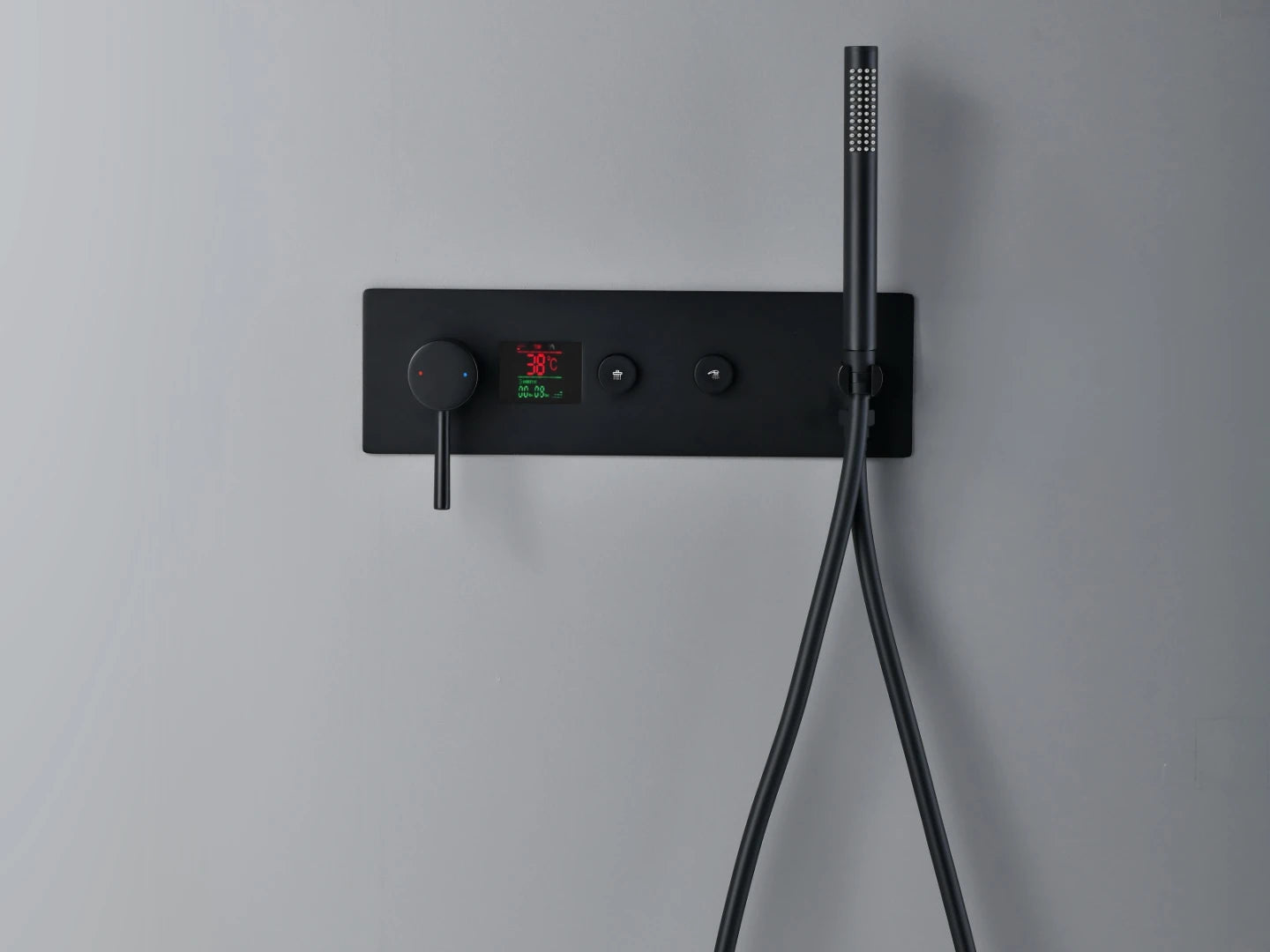Built-in rain shower set - Digital display - Dunlin