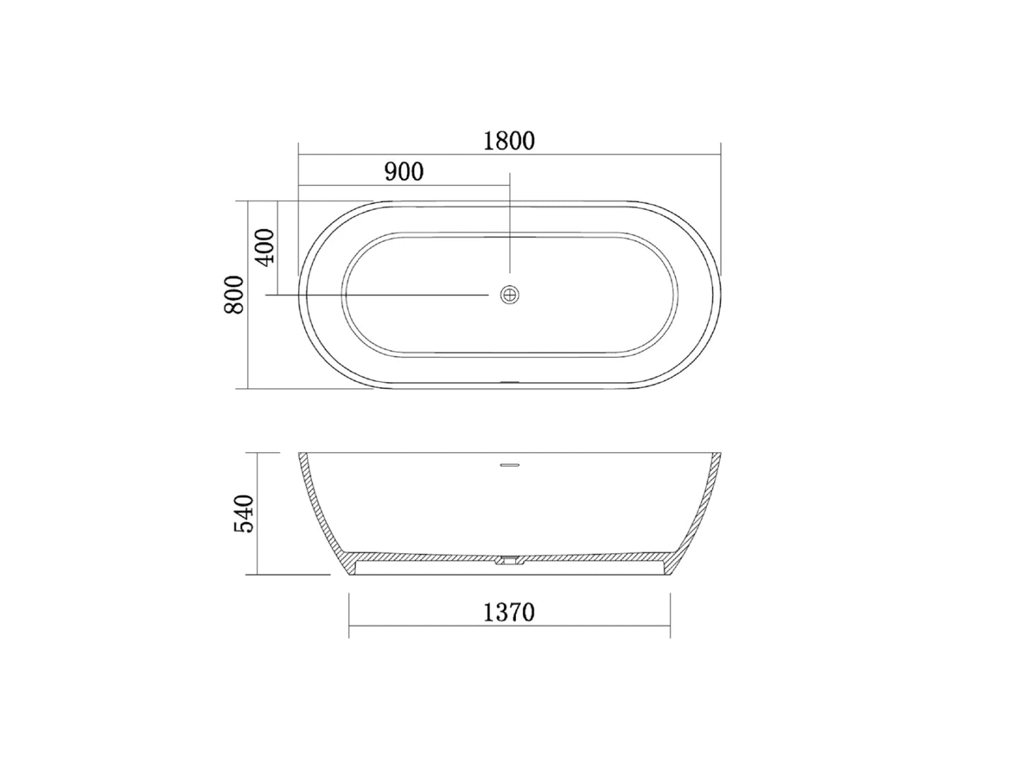Freestanding bath - Solid surface - Kody