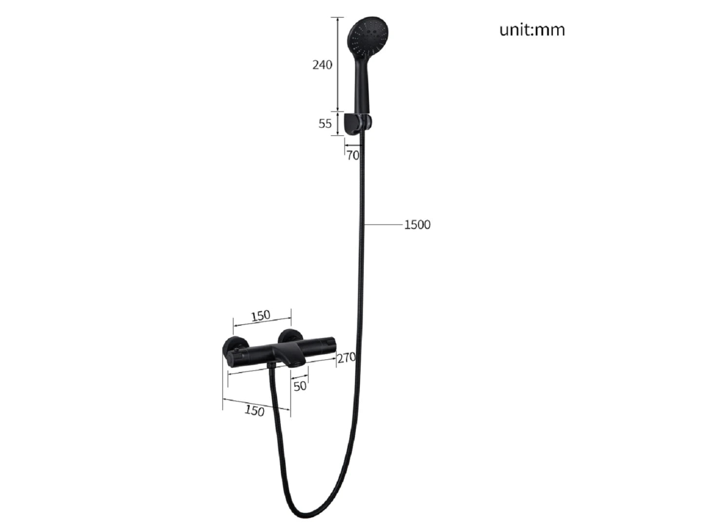 Thermostatische opbouw badkraan - Ikoro