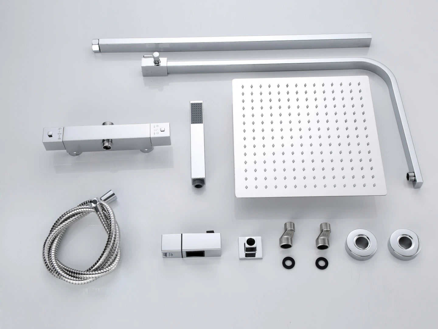 Thermostatic surface-mounted rain shower set - Cynthia