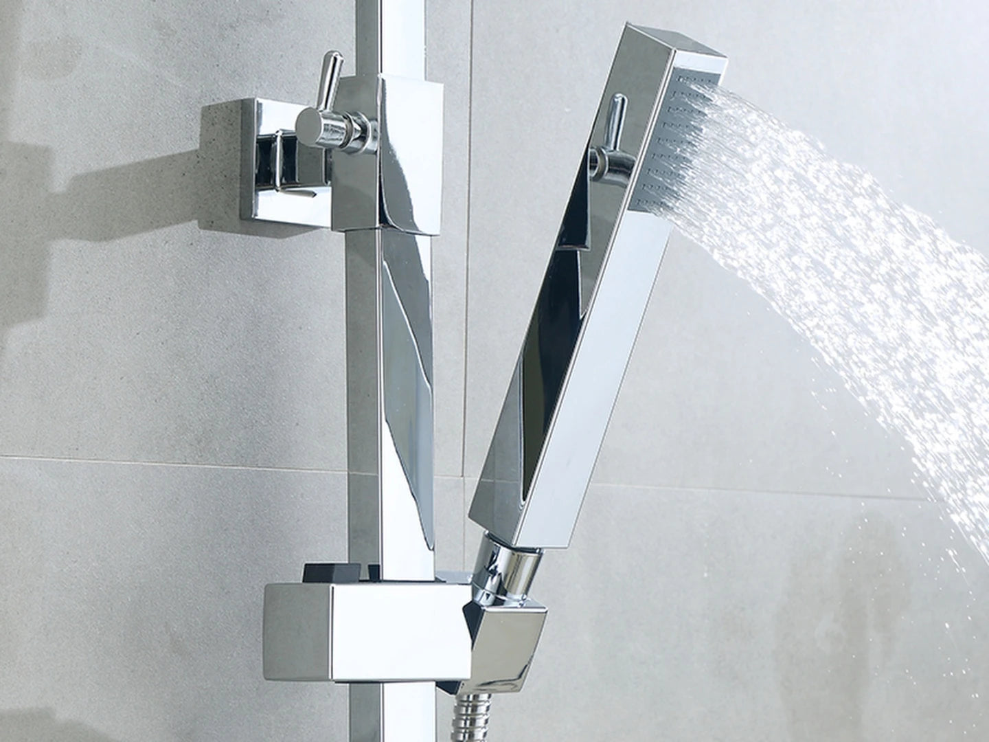 Thermostatic surface-mounted rain shower set - Cynthia