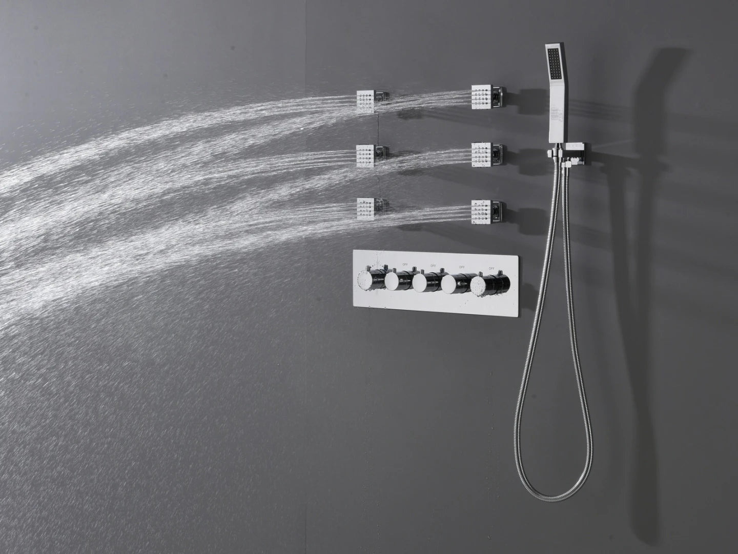 Thermostatic built-in rain shower set - Ibex