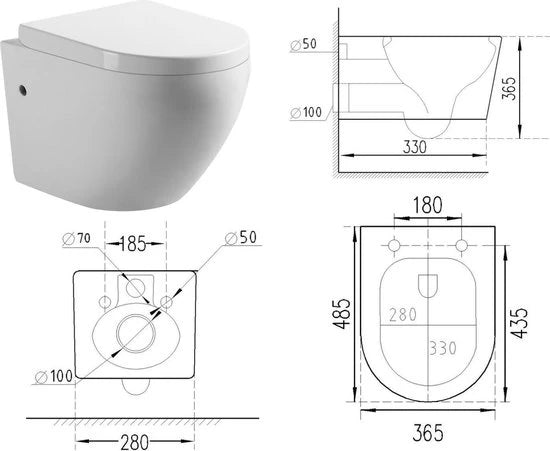 Hangend rimless toilet - Alaska