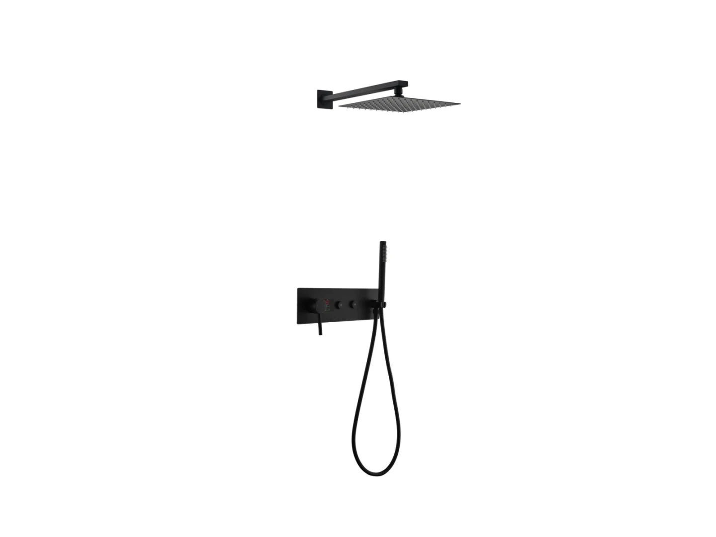 Built-in rain shower set - Digital display - Dunlin
