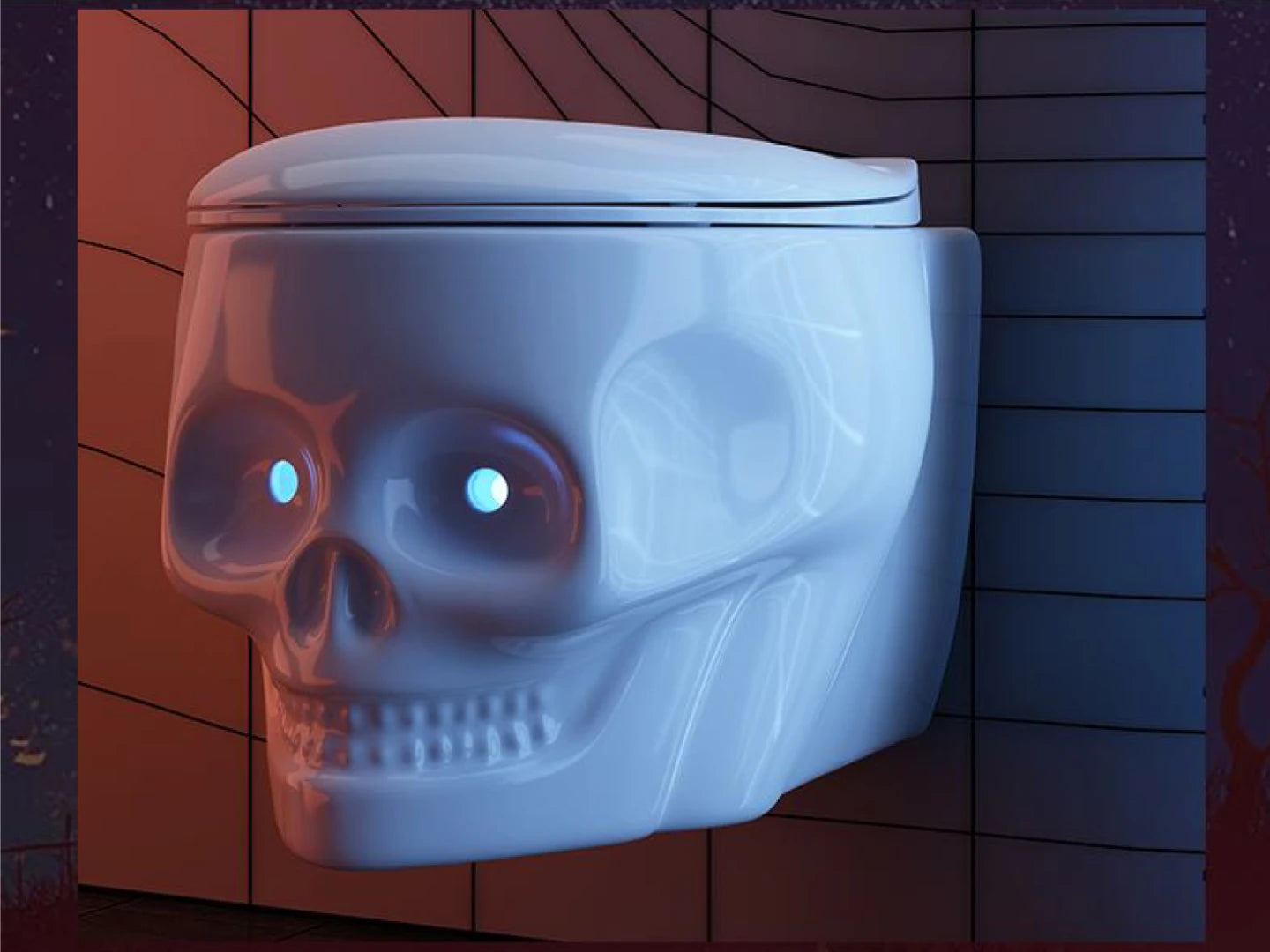Hangend rimless toilet - Led verlichting - Skull