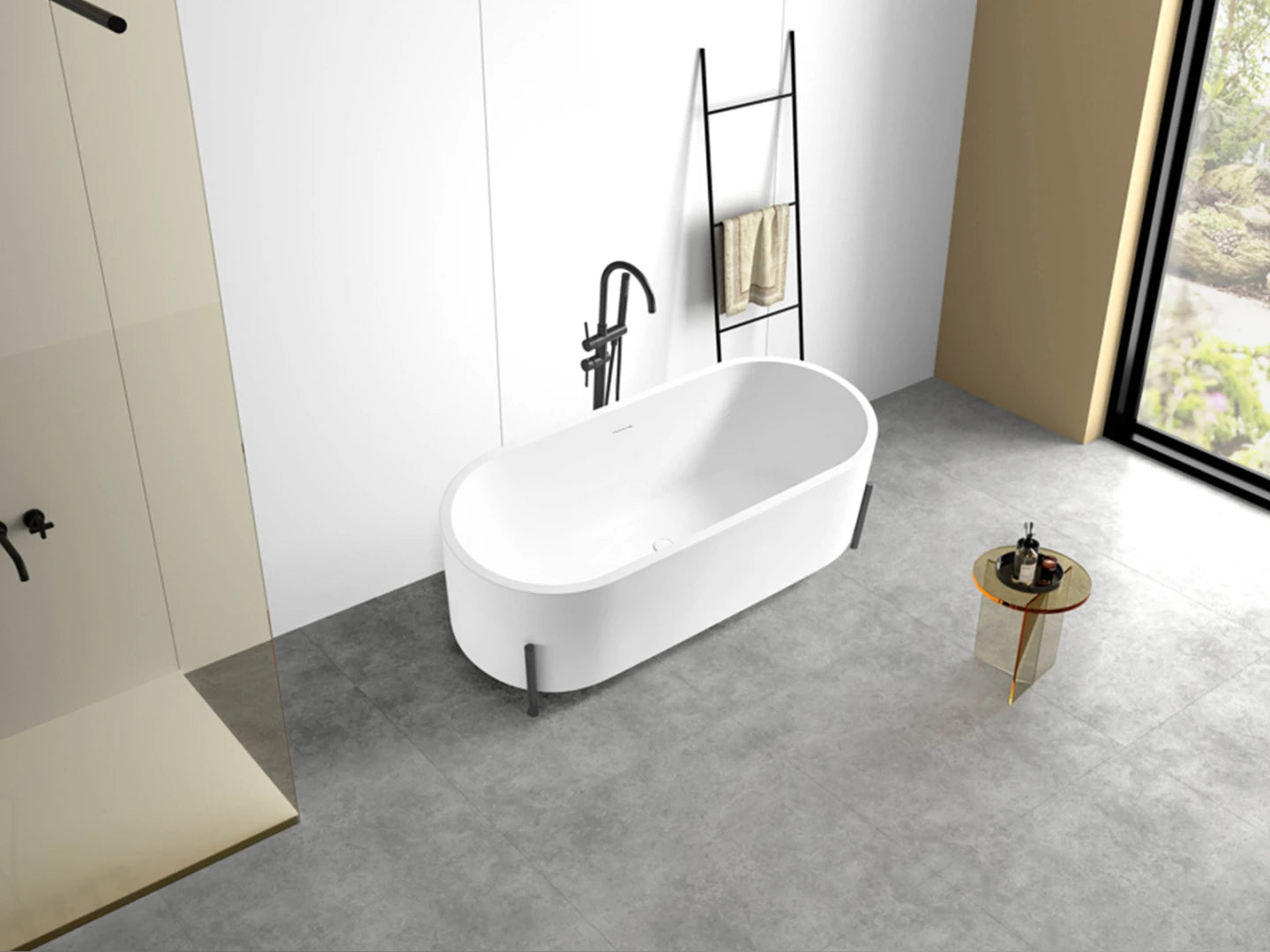 Freestanding bath - Solid surface - Nevil