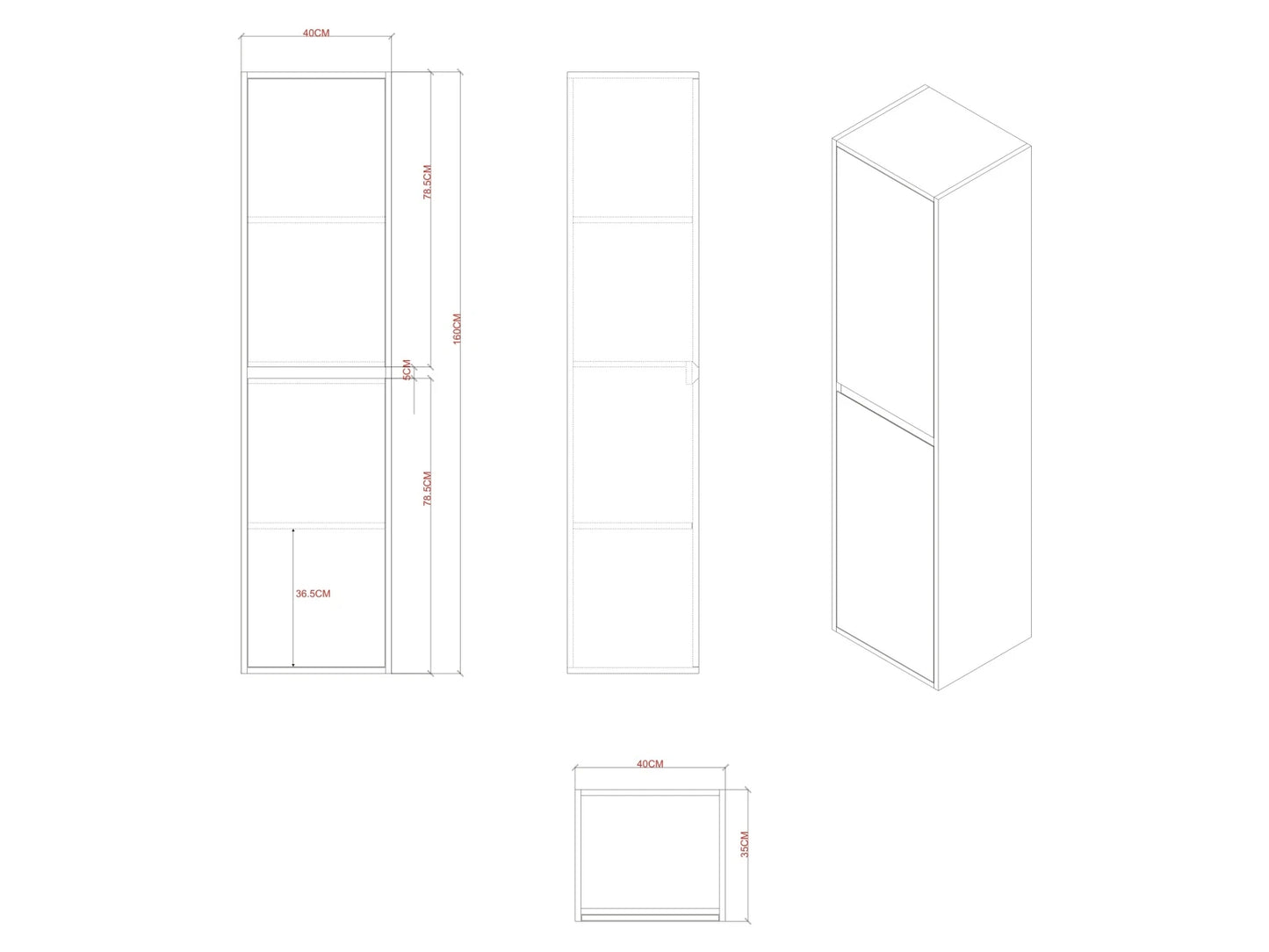 Banyo mobilya takımı - 2 duvar dolabı - Greg