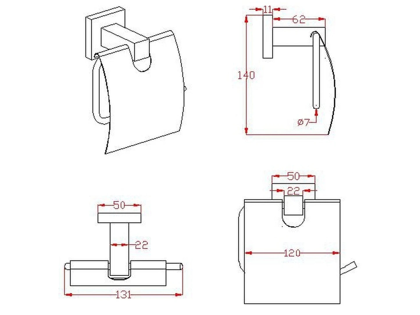 3-delig toiletaccessoires set - Duke