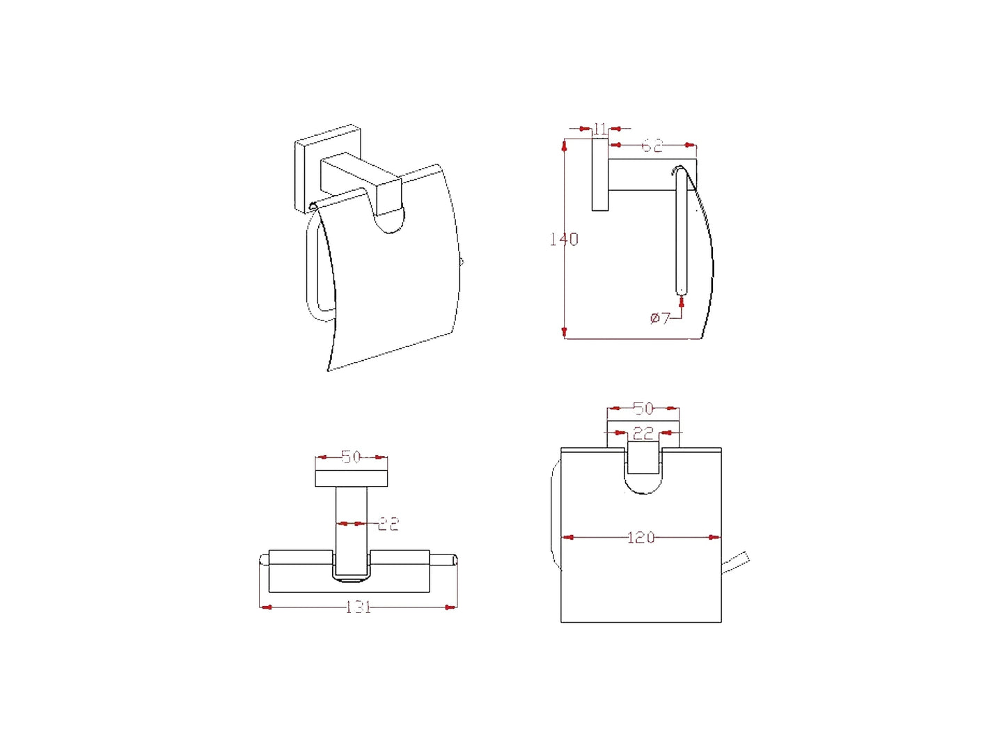 3-delig toiletaccessoires set - Duke