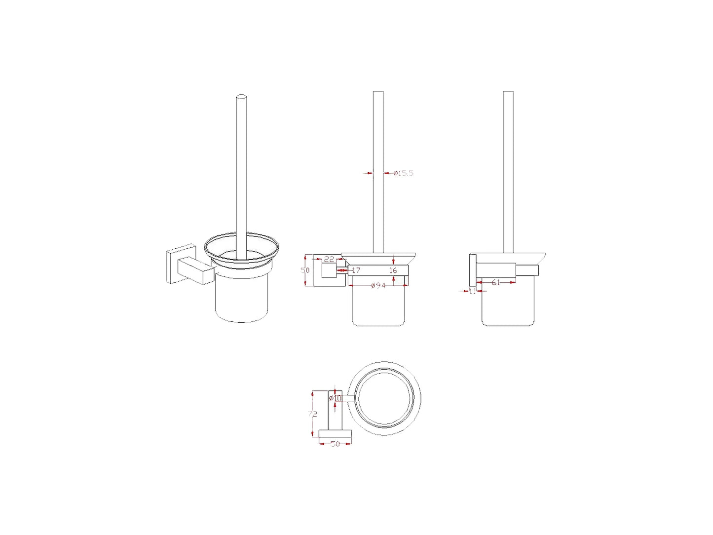 3-delig toiletaccessoires set - Duke