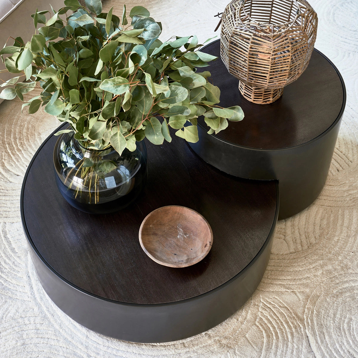 Rivièra Maison Coffee Table Hollywood Hills Black Set of 2