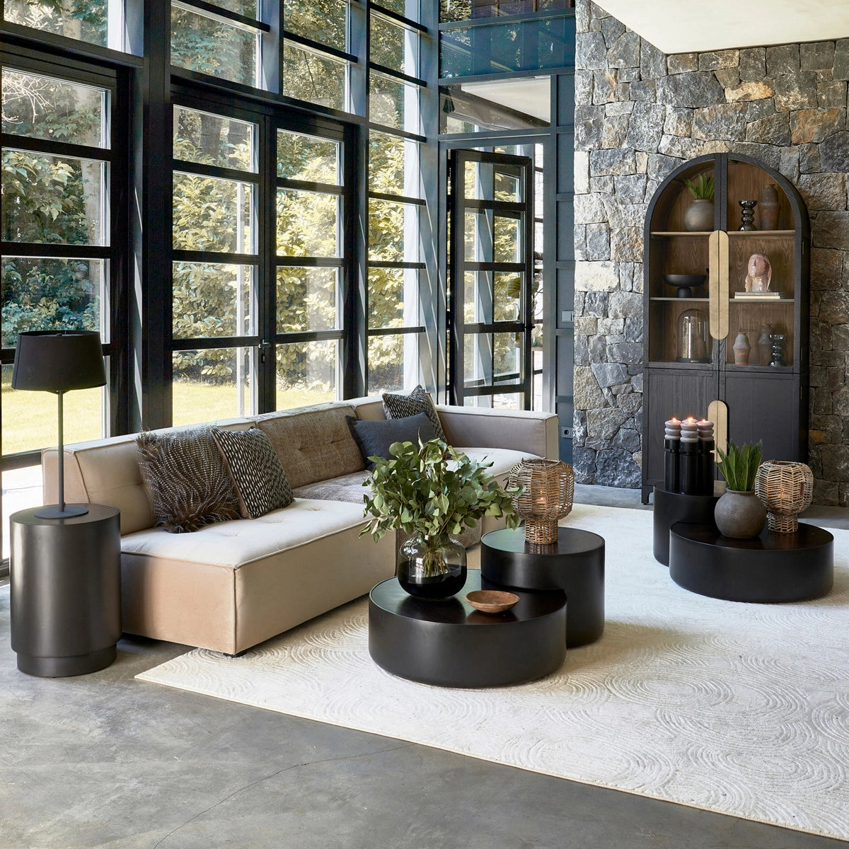 Rivièra Maison Coffee Table Hollywood Hills Black Set of 2