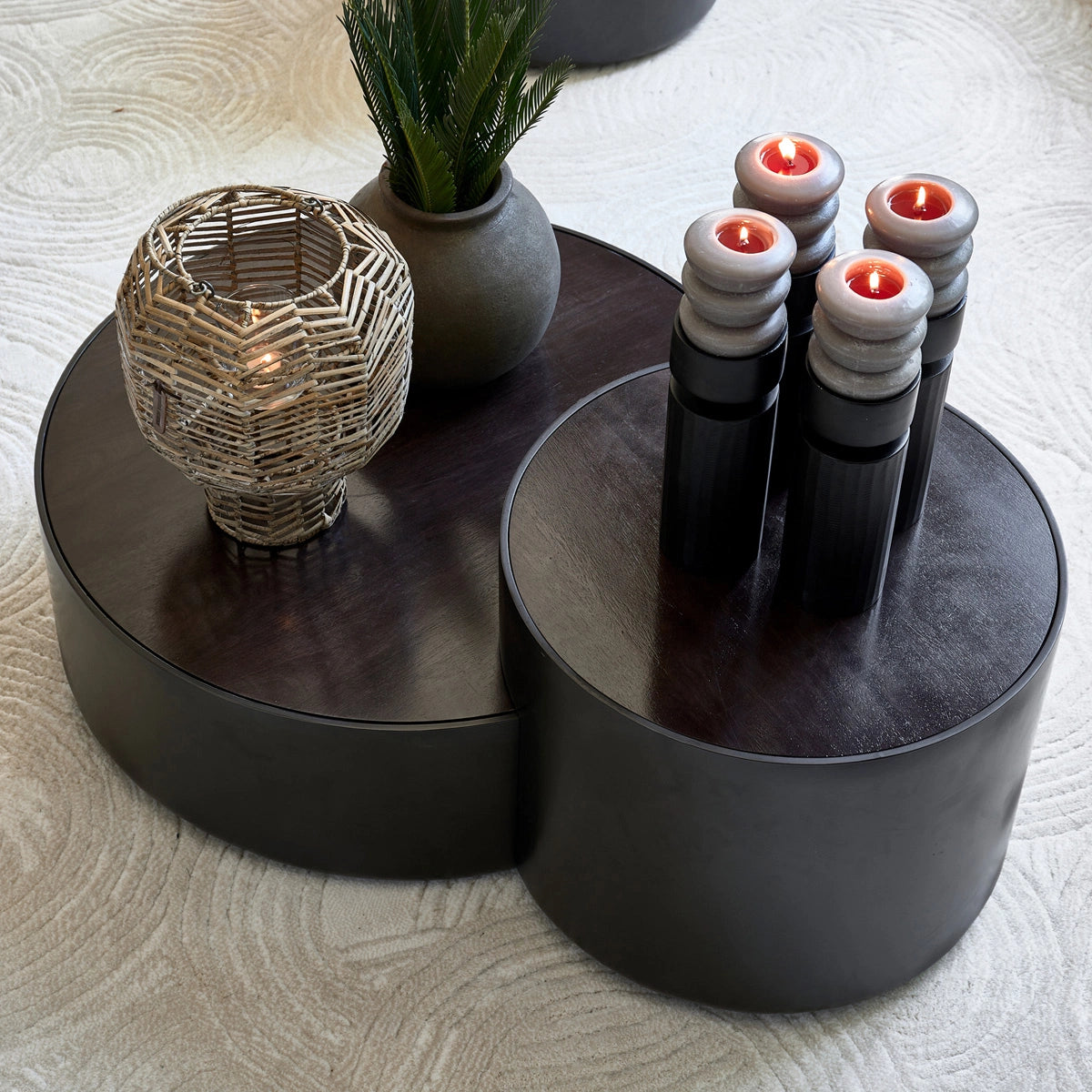 Rivièra Maison Coffee Table Hollywood Hills Black Set of 2