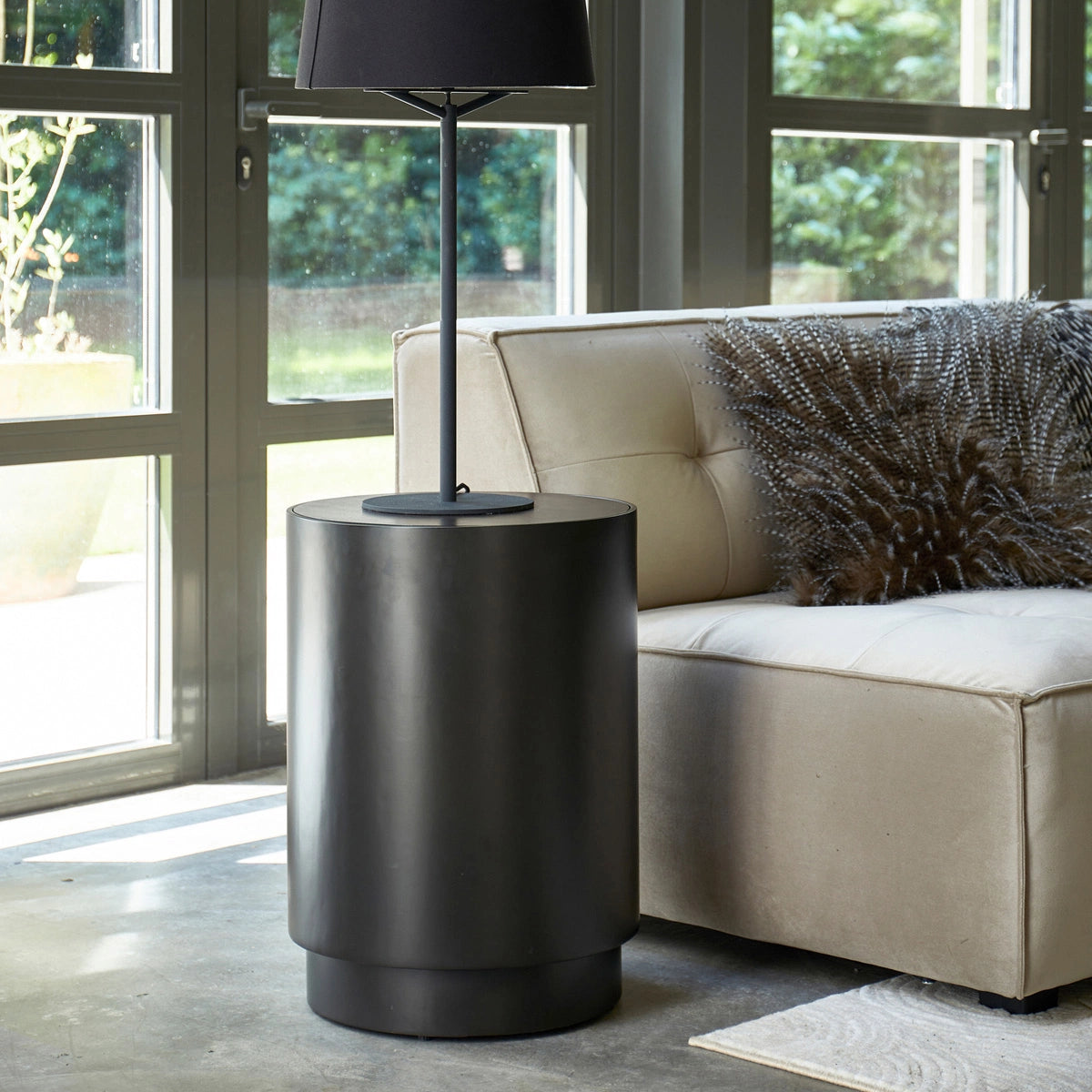 Rivièra Maison Yan sehpa Hollywood Hills Siyah Ø40cm