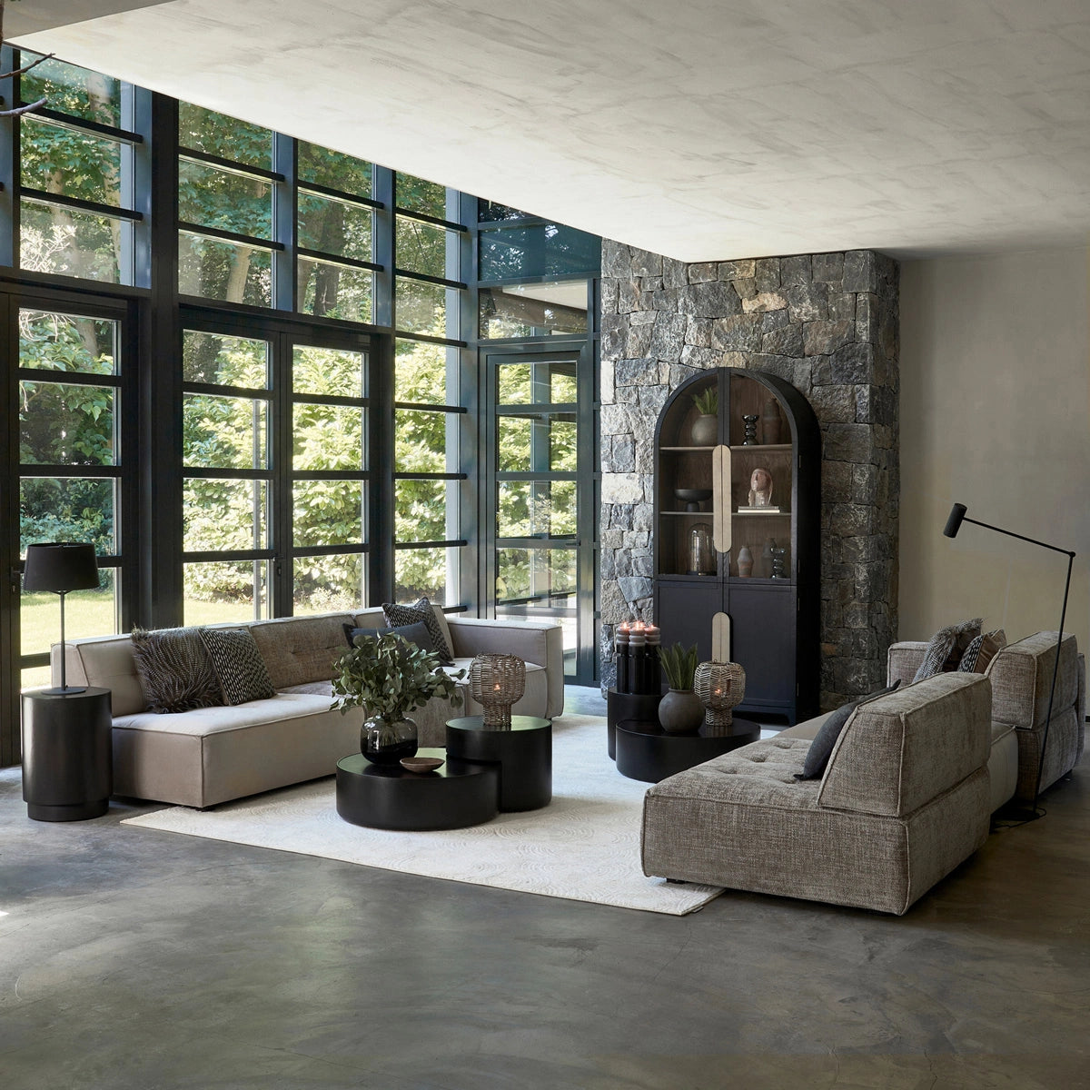 Rivièra Maison Yan sehpa Hollywood Hills Siyah Ø40cm