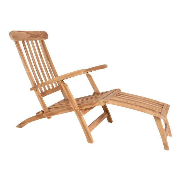 Arrecife Teakhouten ligstoel - Natuurlijk, Teak, 150x60x95 cm