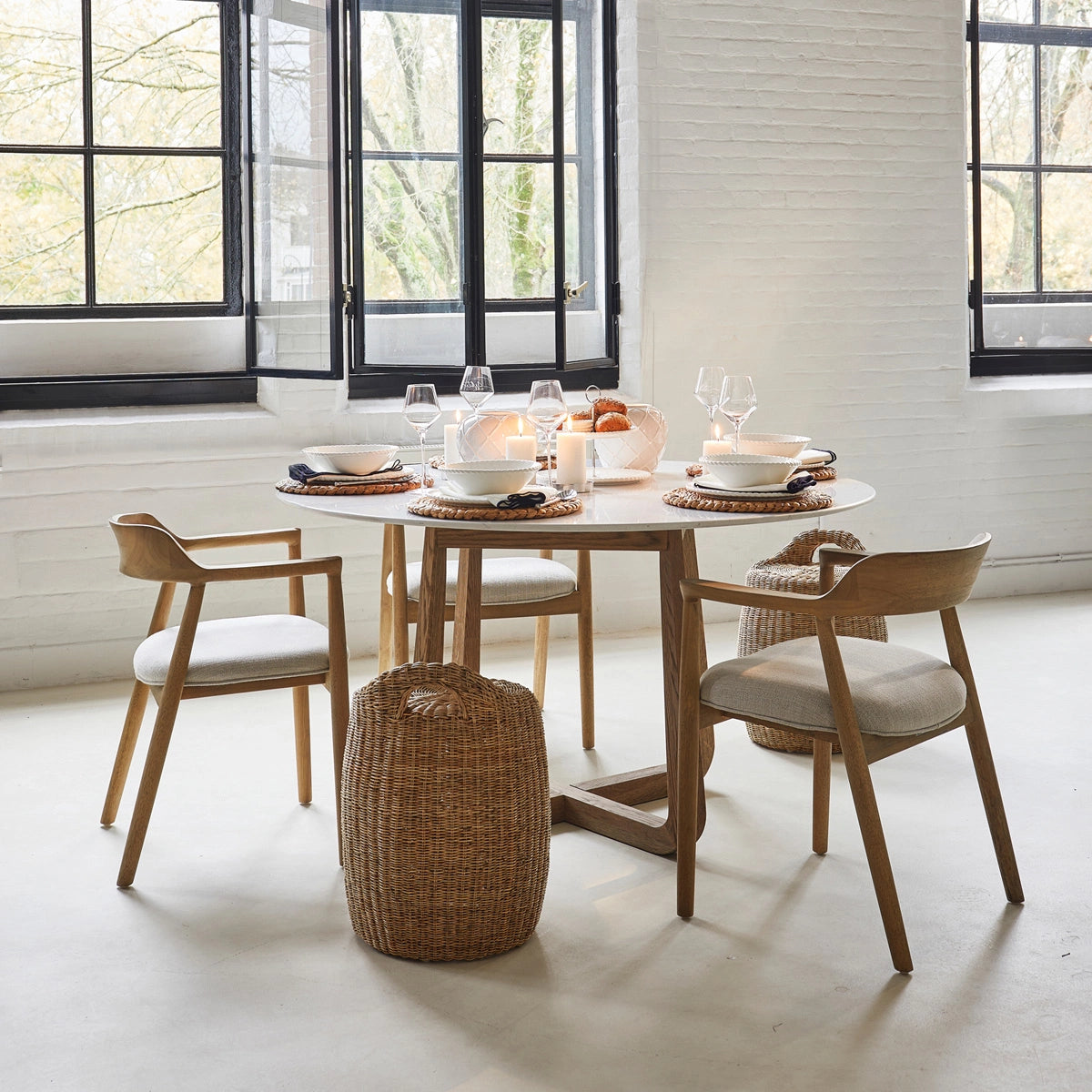 Rivièra Maison Dining table Casone Marble White Ø140cm