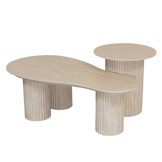 Pole to Pole Coffee Table Craft Travertine Look Ø50cm