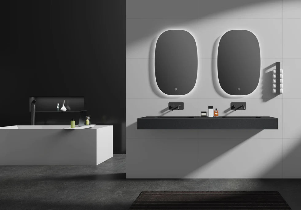 Double wall washbasin BA8016 in mineral casting