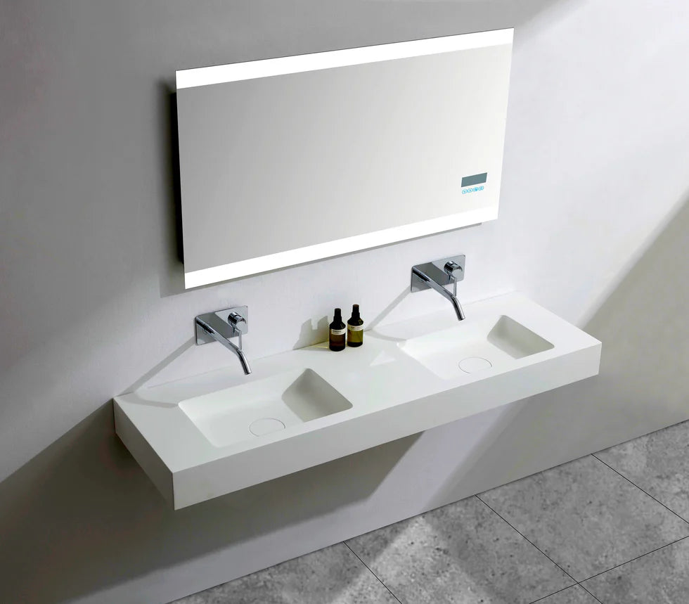 Double wall washbasin BA8015 in mineral casting