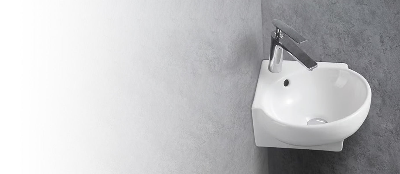 Köşe lavabo Seramik duvar lavabosu KW198A misafir tuvaleti için