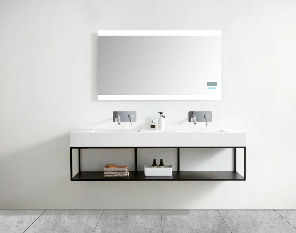 Double wall washbasin BA8016 in mineral casting