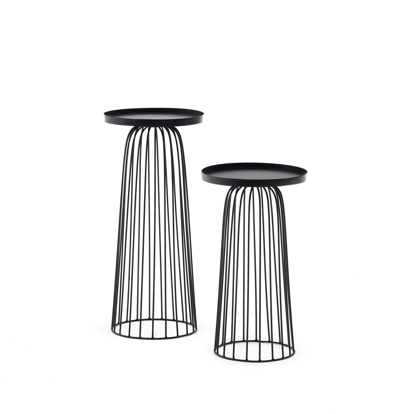 Kave Home Side Table Dilva Black Set of 2 Ø36cm