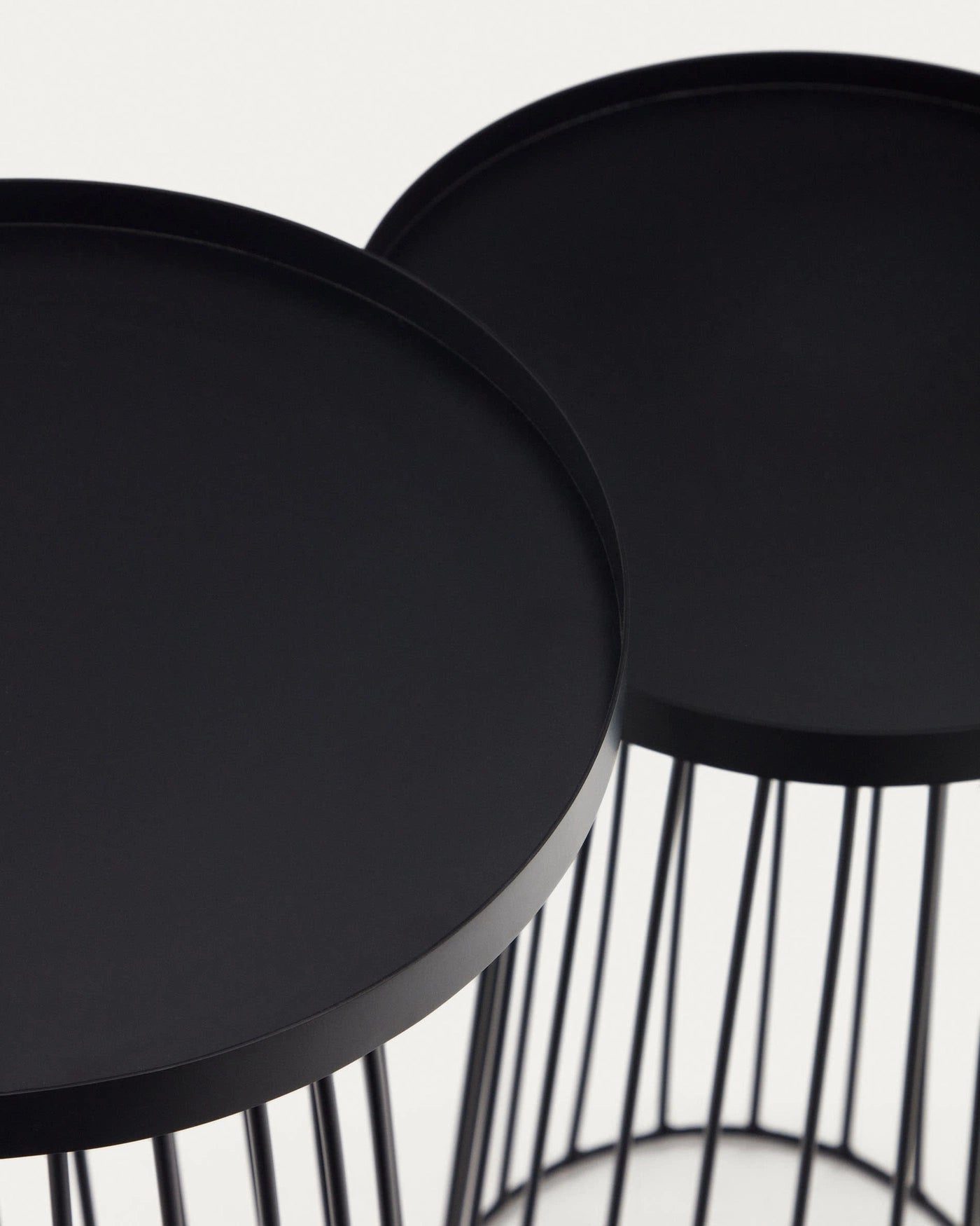 Kave Home Side Table Dilva Black Set of 2 Ø36cm
