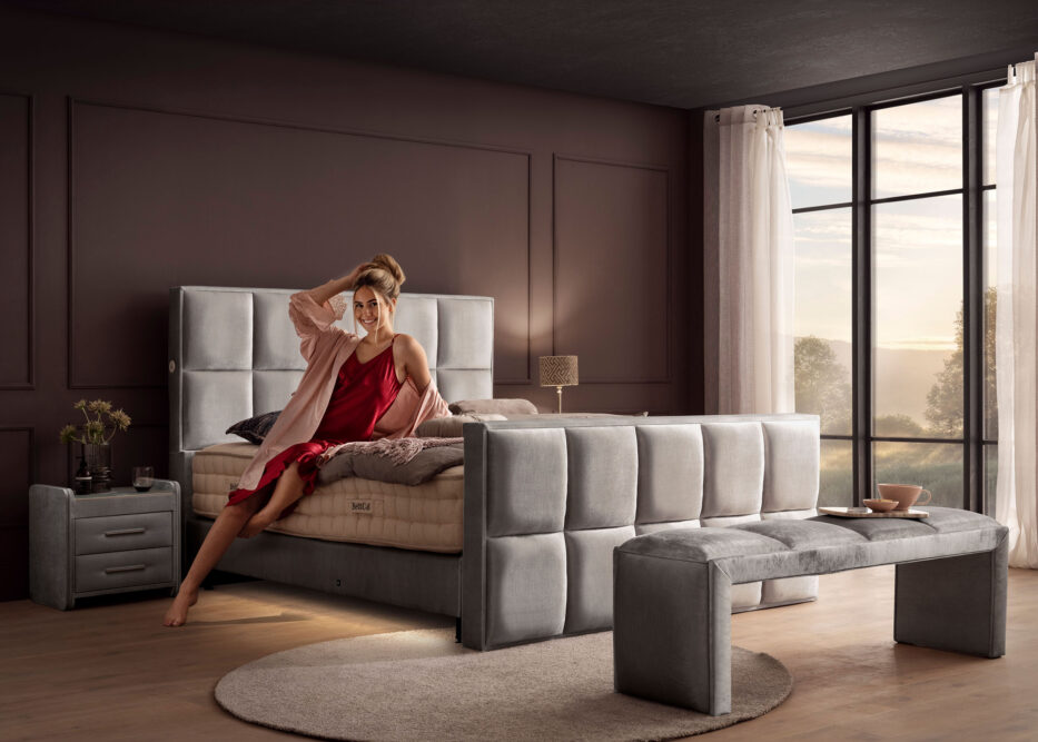 Luxus Boxspringbett Keno in Velvet