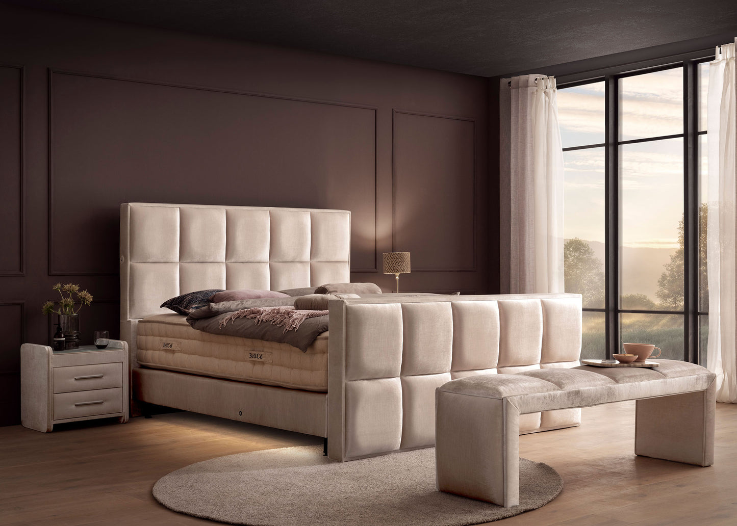 Luxus Boxspringbett Keno in Velvet
