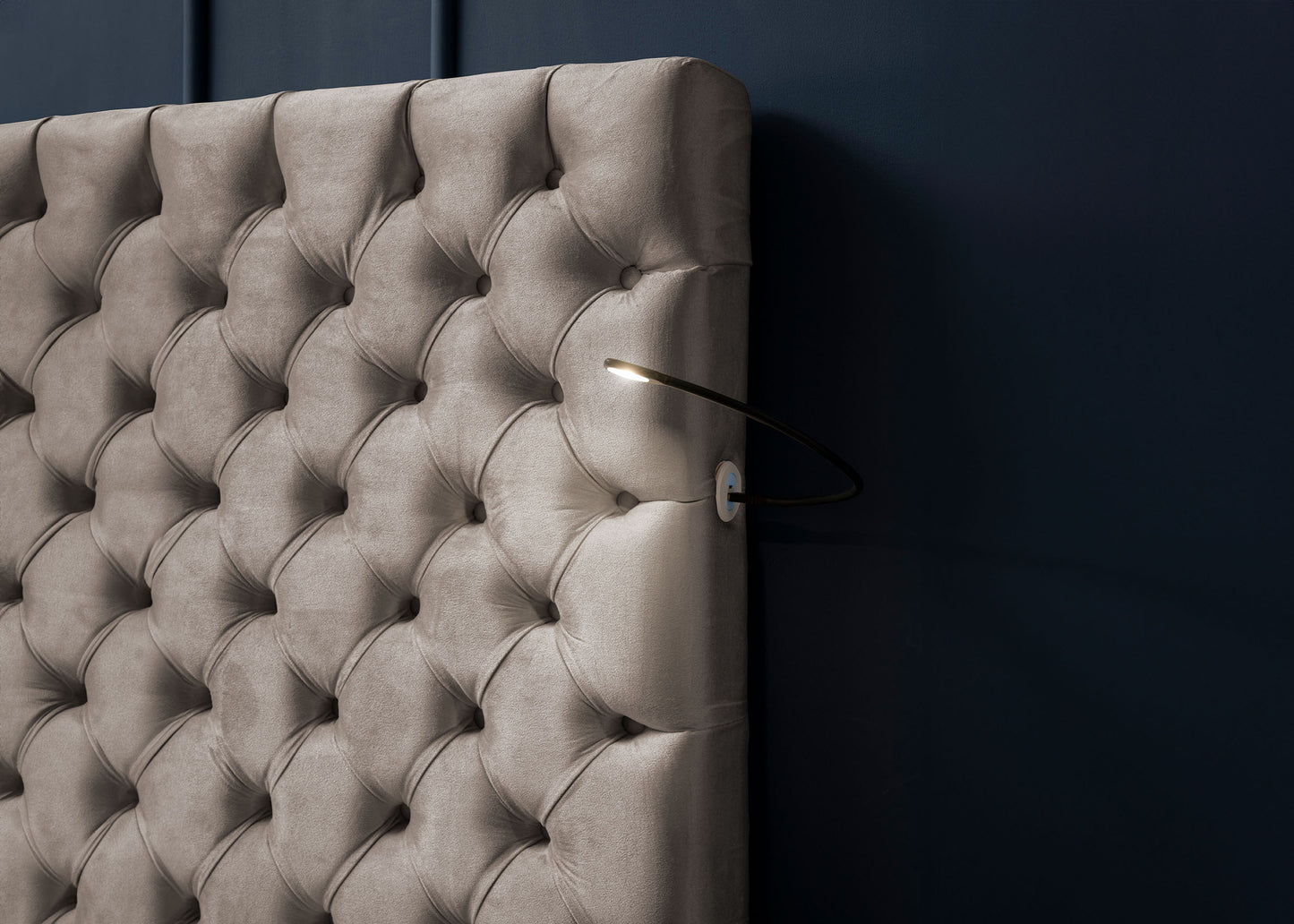 Luxus Bett mit Bettkasten XXL in Velours Plaza