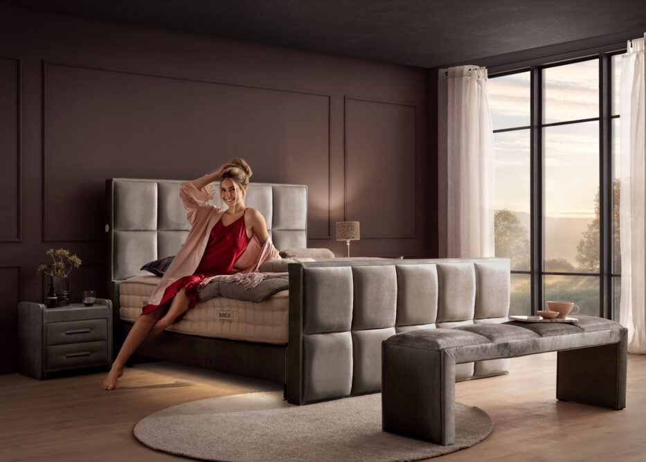 Luxus Boxspringbett Keno in Velvet