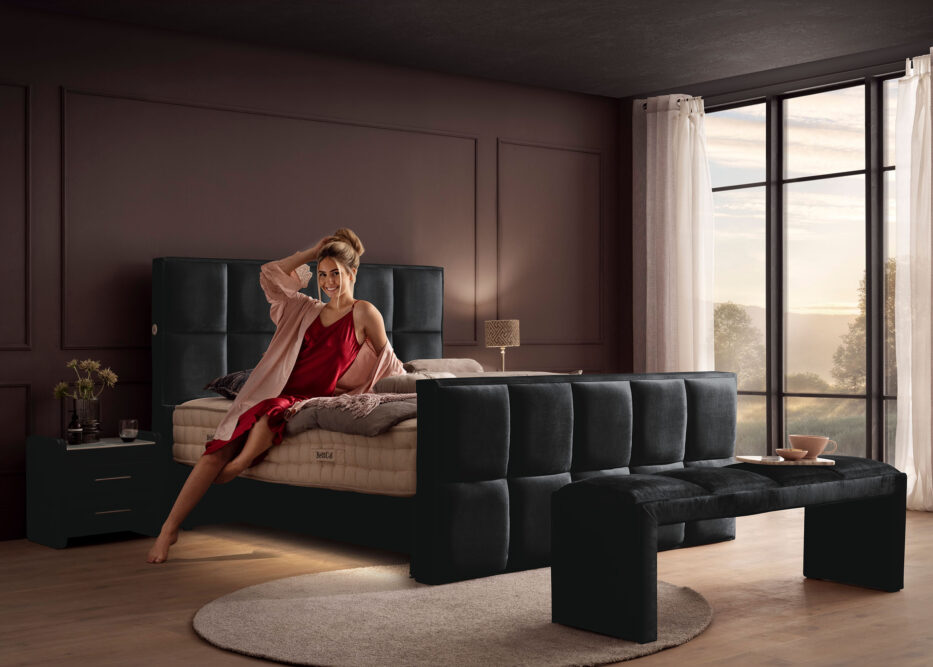 Luxus Boxspringbett Keno in Velvet