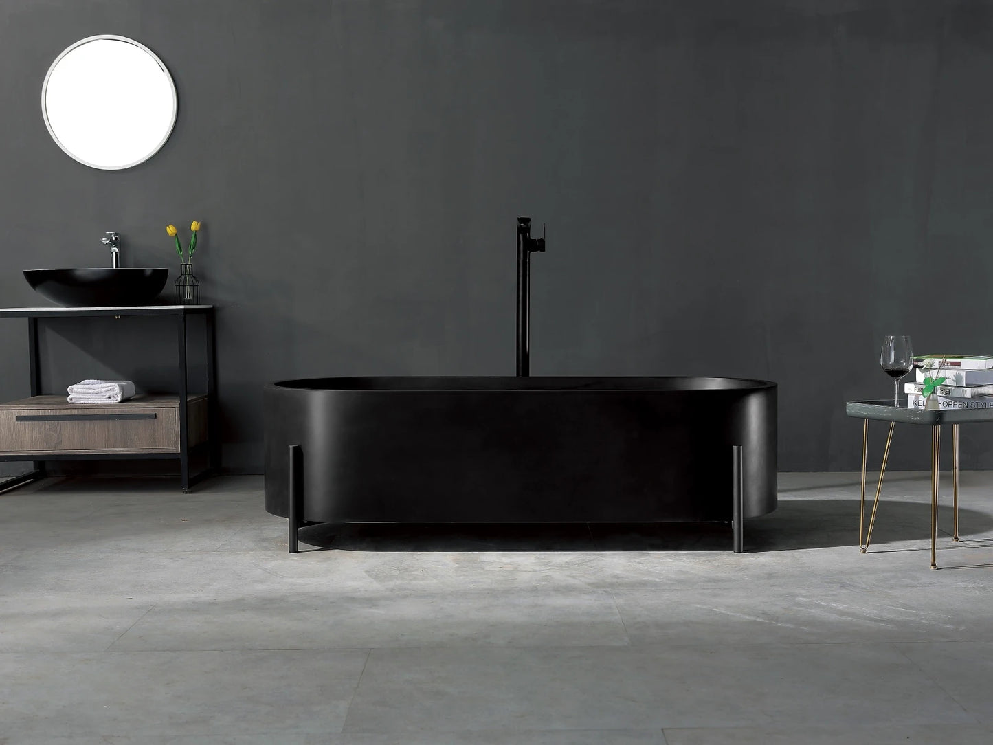 Freestanding bath - Solid surface - Nevil