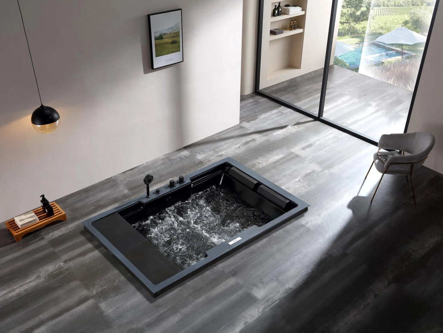 2 person built-in massage bath - Copper